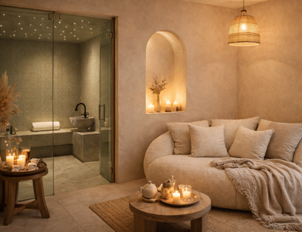Spa avec hammam et salle de repos du Raid Zenaya & Spa à Marrakech